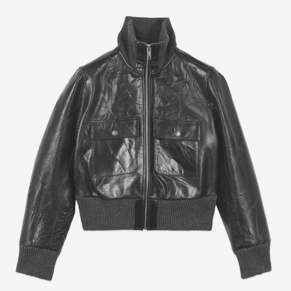 🖤⛓️NWT | The Kooples | Distressed Cowhide Leather Cropped Jacket | $715 RETAIL! - Picture 5 of 11